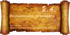 Rockenstein Alexandra névjegykártya